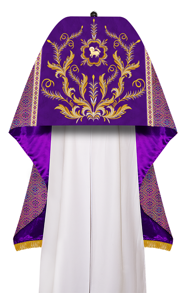 Humeral Veil Vestment with Ornate Embroidery Motif