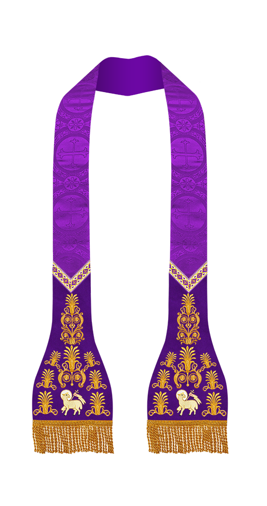 Embroidered Roman stole with Motif and trims