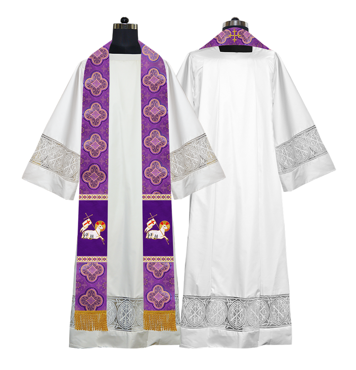 Embroidered LAMB Liturgical Clergy stole