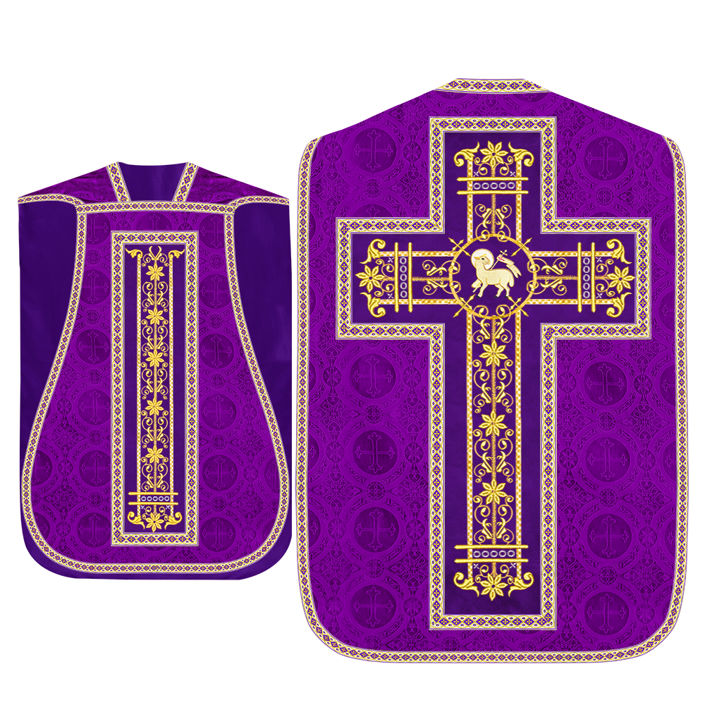 Set of Four Catholic Roman Chasuble with Spiritual Motif