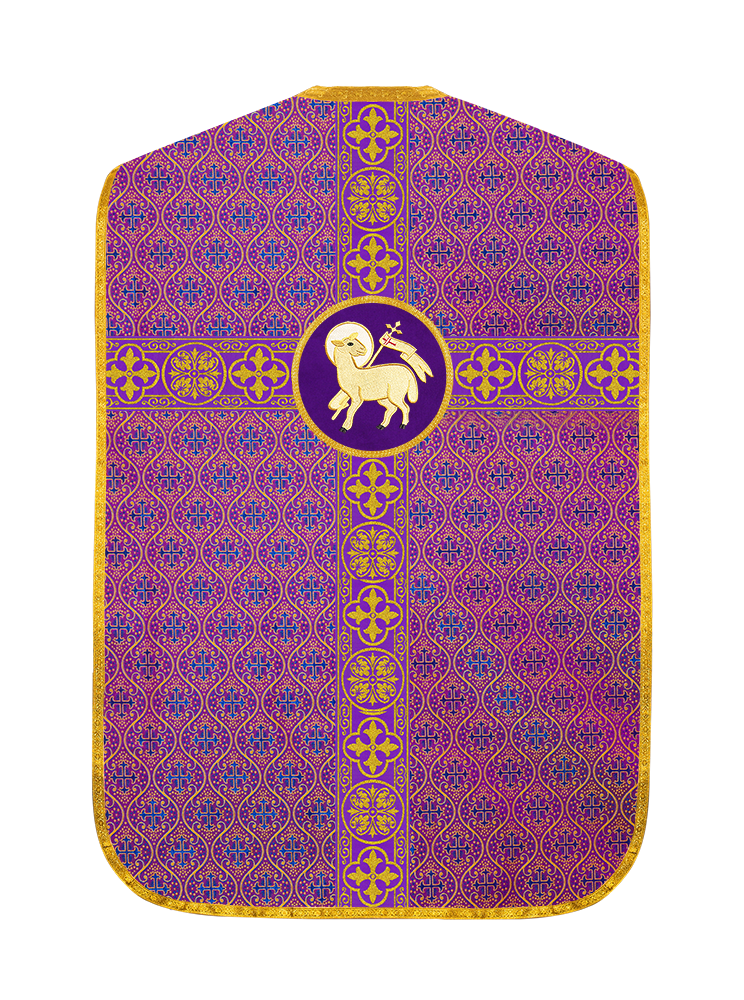 Fiddleback Vestment with Motif and woven Braided Trims