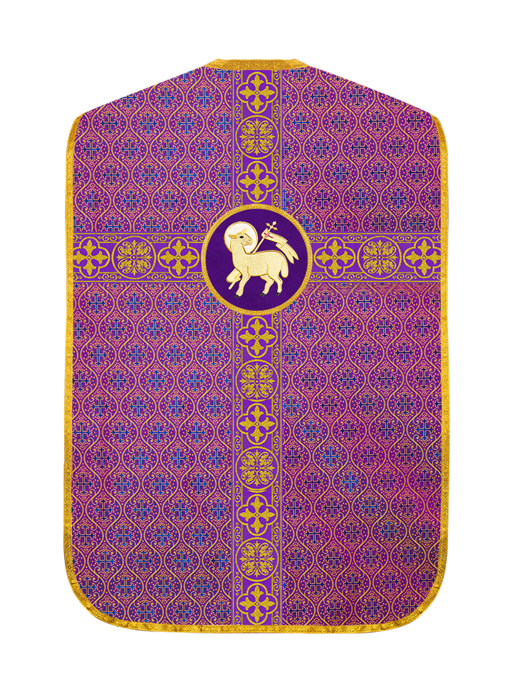 Fiddleback Vestment with Motif and woven Braided Trims