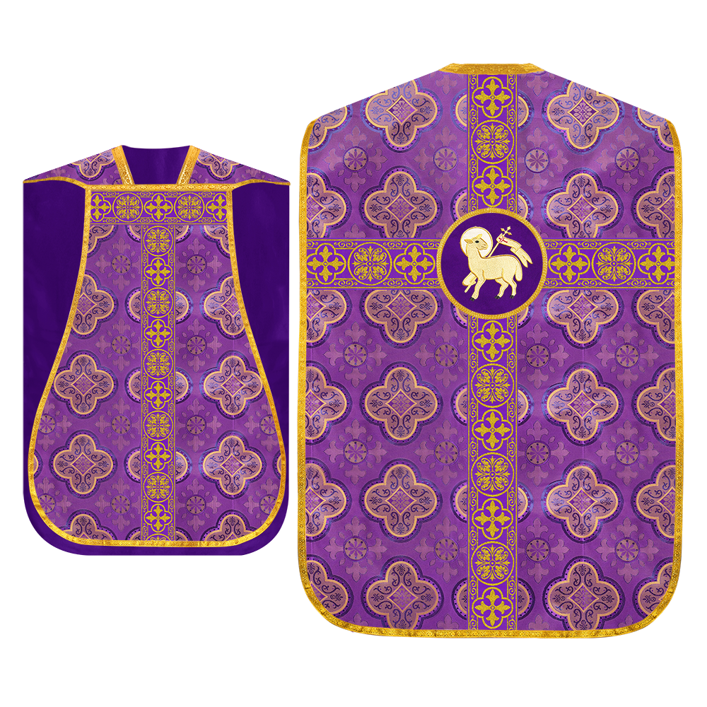 Fiddleback Vestment with Motif and woven Braided Trims