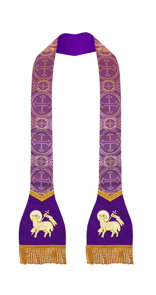 Spiritual Roman Stole with Embroidered Motif