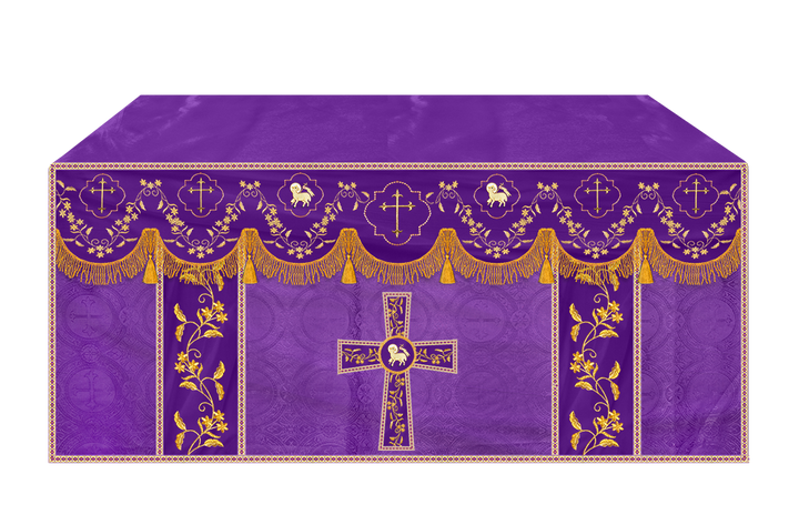 Altar Table Cloth With Floral Embroidery trims