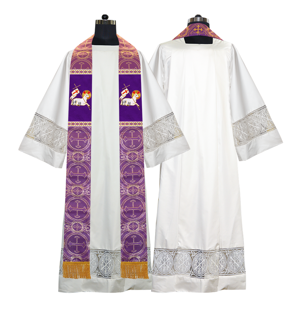 Embroidered LAMB Liturgical Clergy stole