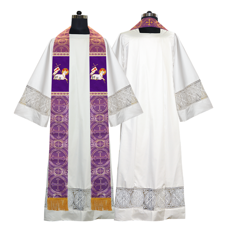 Embroidered LAMB Liturgical Clergy stole