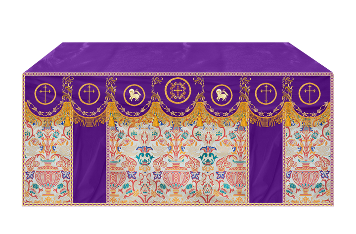 Traditional Tapestry Altar Cloth with Embroidery Details