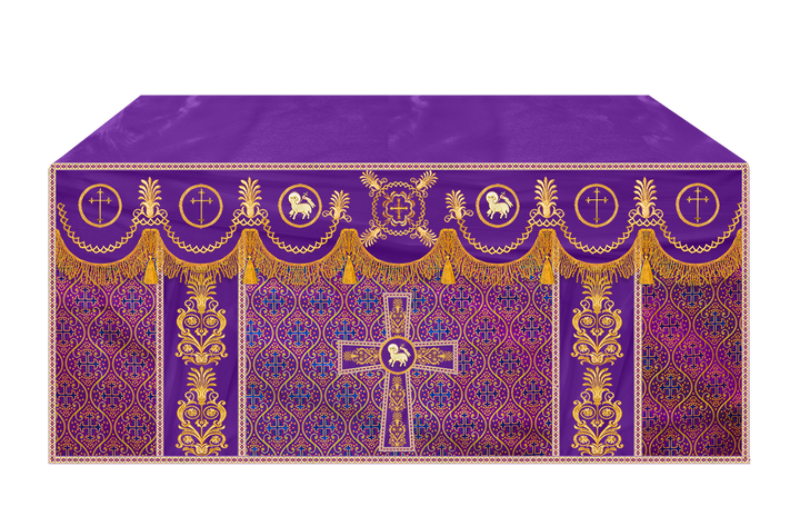 Altar Cloth with Embroidered Motif and Trims