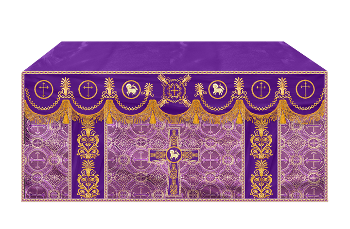 Altar Cloth with Embroidered Motif and Trims