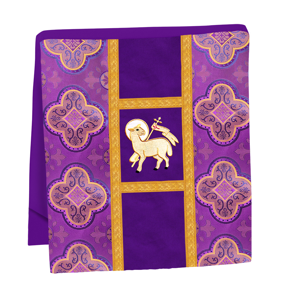 Fiddleback Vestment with Motif and woven Braided Trims