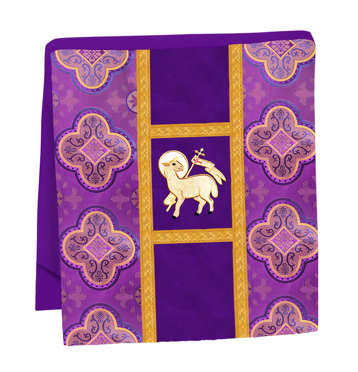 Fiddleback Vestment with Motif and woven Braided Trims