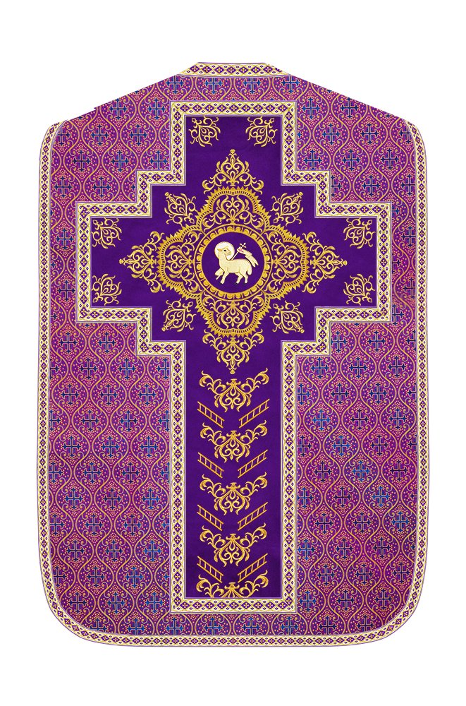 Traditional Fiddleback Vestment With Motifs and Trims