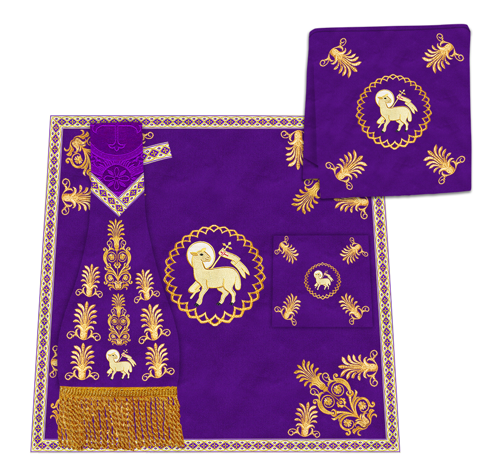 Gothic Chasuble Vestments With Ornate Braids and Trims