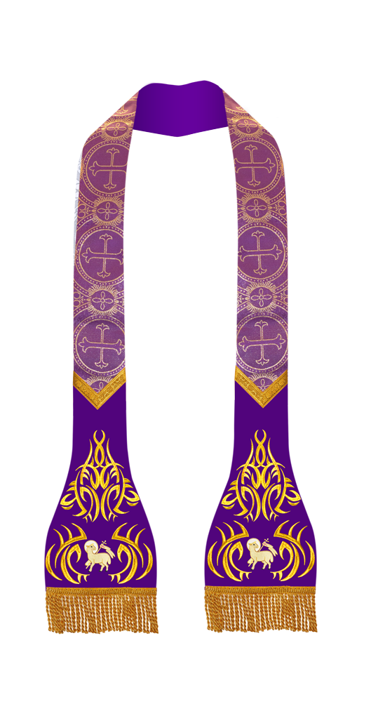 SET OF 4 ROMAN STOLE WITH SPIRITUAL MOTIF