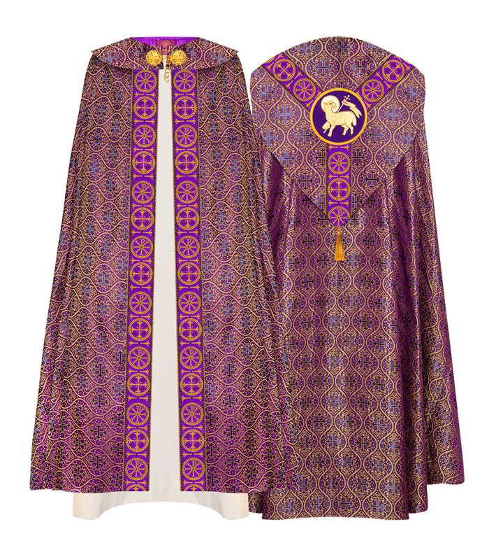 Gothic Cope Vestment with Y Type Embroidered Motif