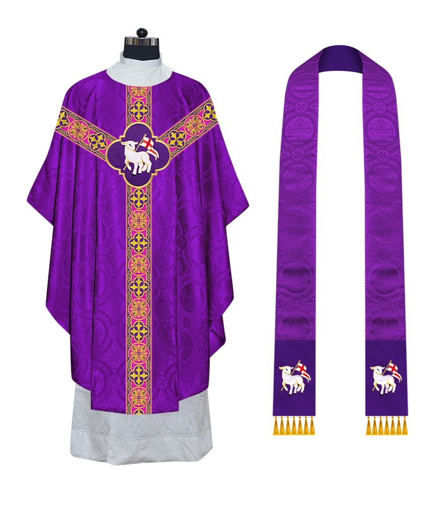 Gothic Chasuble with Cross Braided Trims