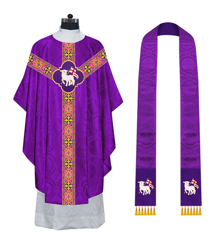 Gothic Chasuble with Cross Braided Trims