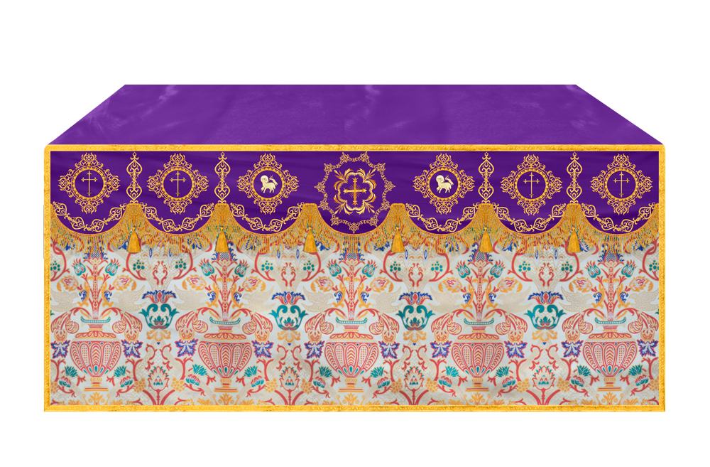 Embroidered Tapestry Altar Cloth with Spiritual Motif