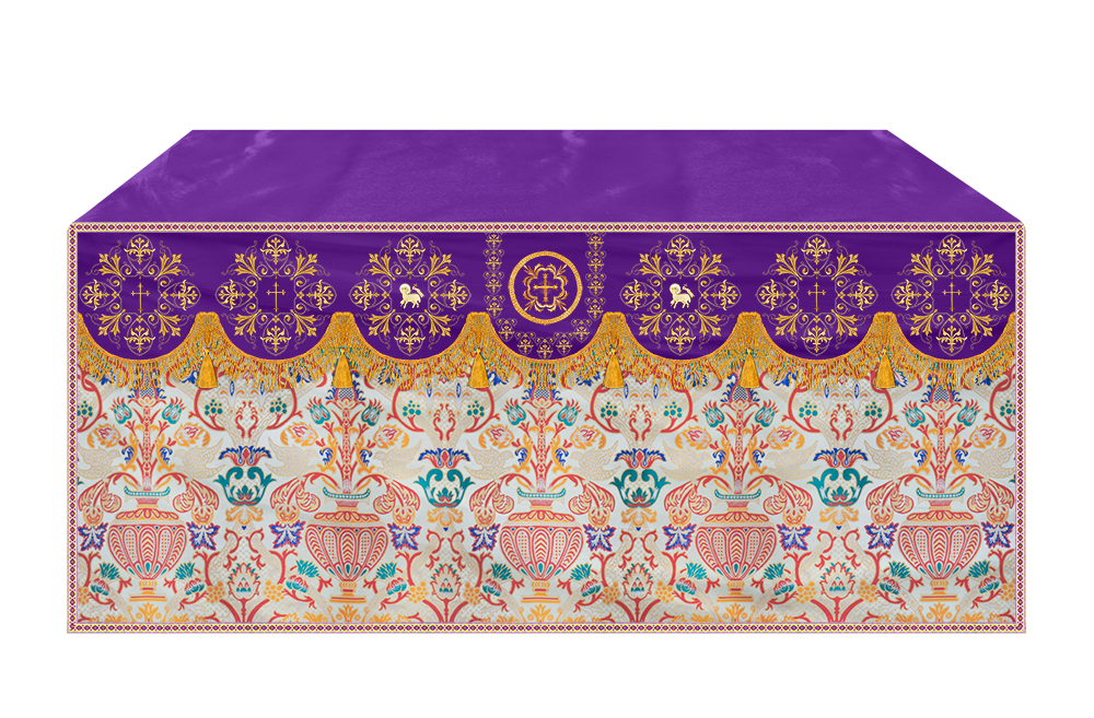 Liturgical Tapestry Altar Cloth with a Fine Embroidered Motif