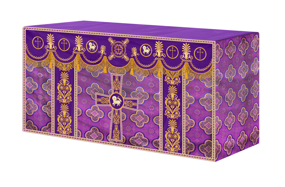 Altar Cloth with Embroidered Motif and Trims