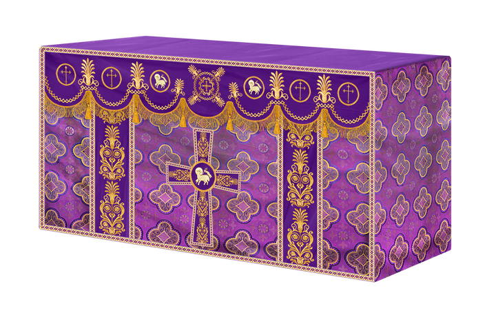 Altar Cloth with Embroidered Motif and Trims