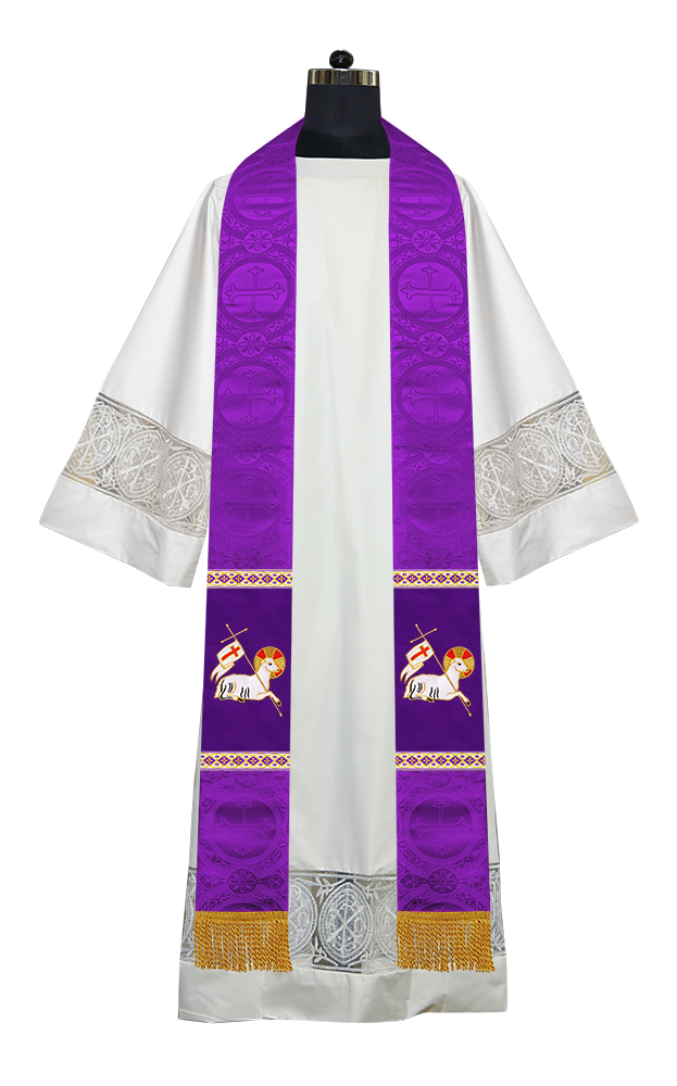 Embroidered LAMB Liturgical Clergy stole