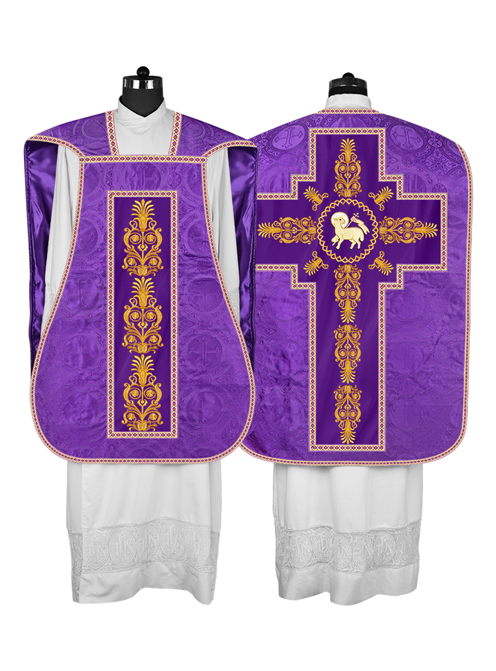 Roman Chasuble Vestments Adorned With Trims