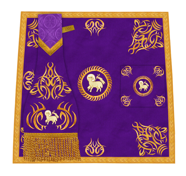 Liturgical Altar Table Cloth with Elegant Embroidery Trims