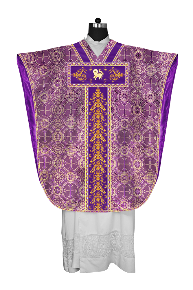 Borromean Chasuble Vestment With Braided Orphrey and Trims