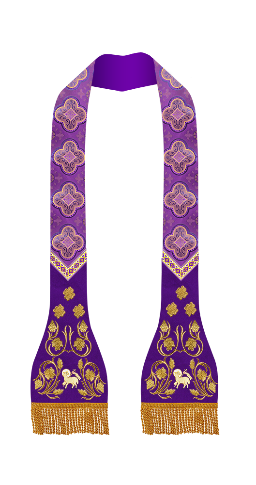 Roman Stole with Spiritual embroidery