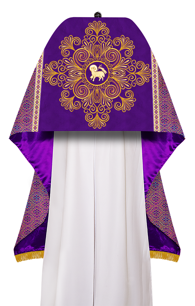 Humeral Veil Vestment with Braided Embroidery and Trims