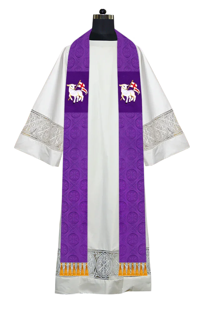 Ordination Stole with Embroidered Spiritual Motif