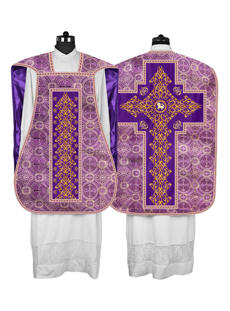 Roman Fiddleback Chasuble With Enhanced Embroidery  & trims