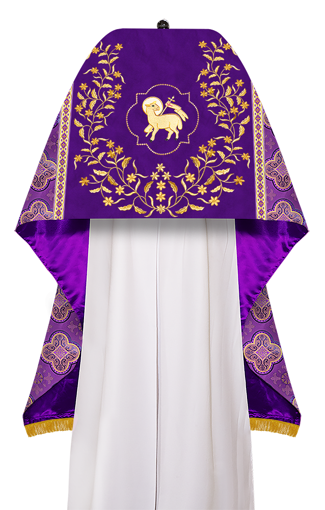 Humeral Veil Vestment with Floral Embroidered Trims