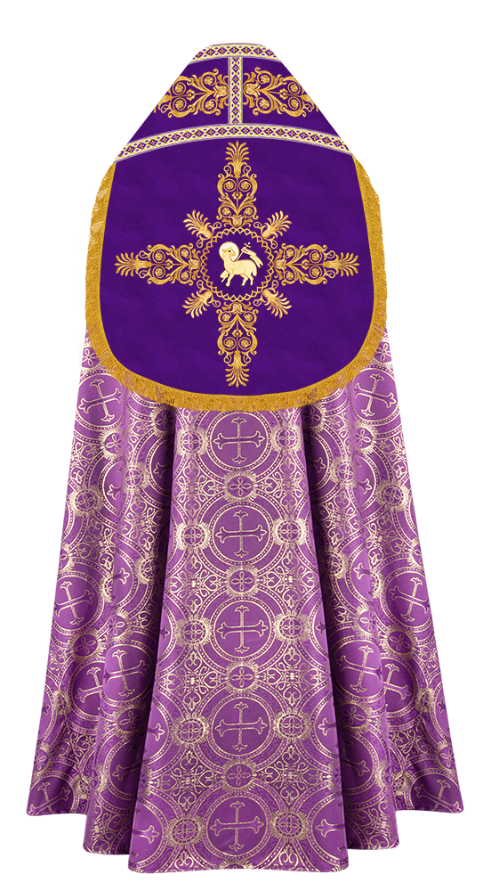 Embroidered Roman Cope with Adorned Spiritual Motif