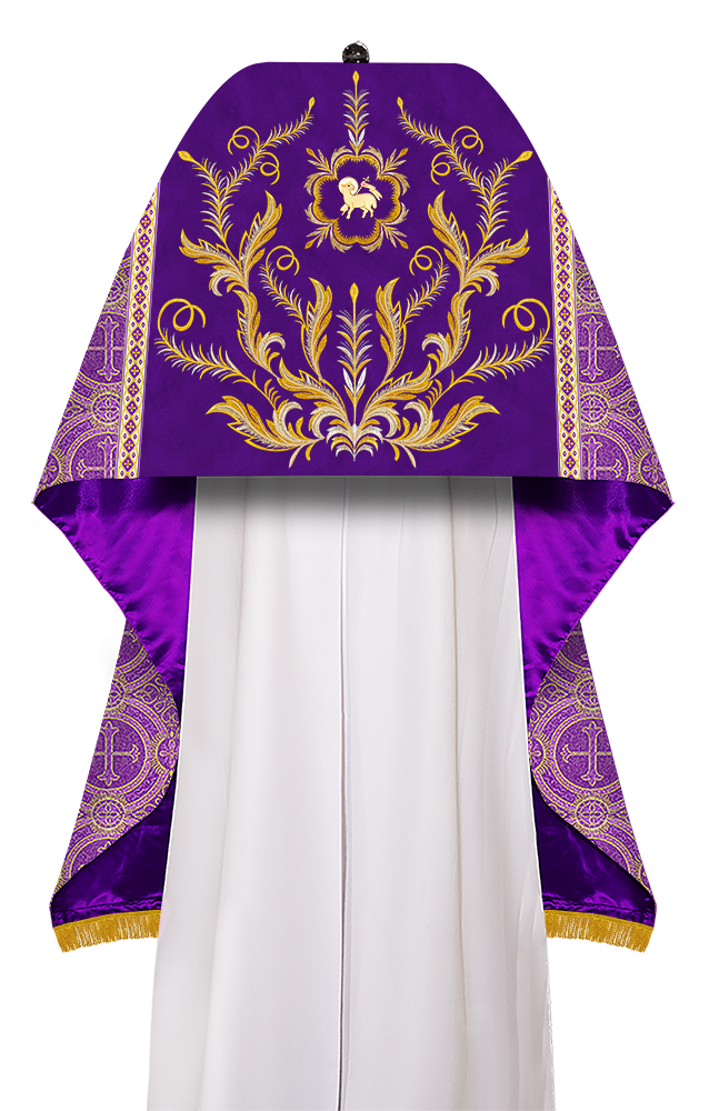 Humeral Veil Vestment with Ornate Embroidery Motif