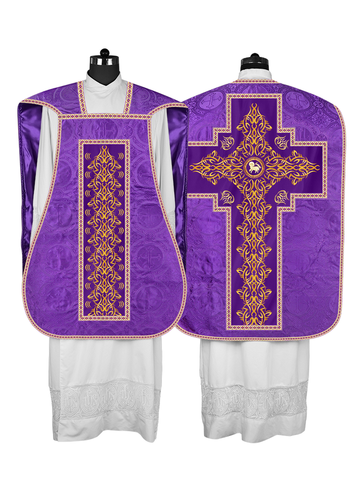 Roman Fiddleback Chasuble With Enhanced Embroidery  & trims