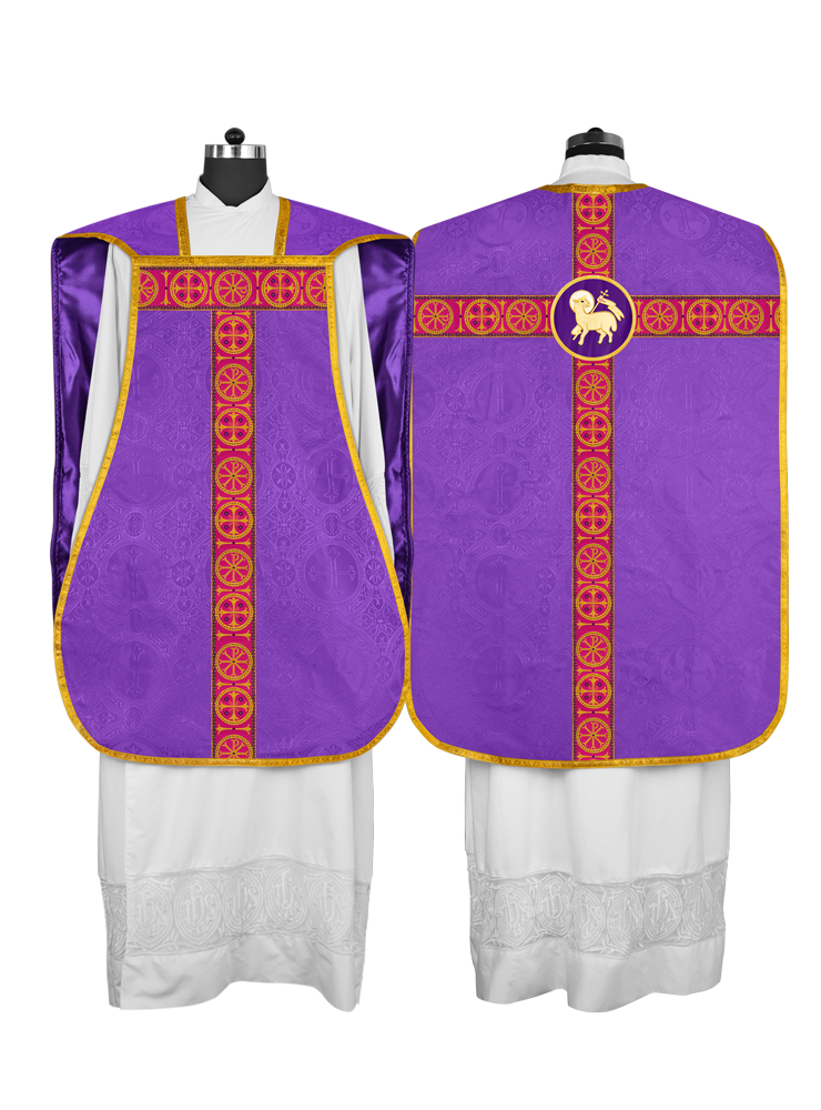 Catholic Roman Chasuble with Ornate Orphrey