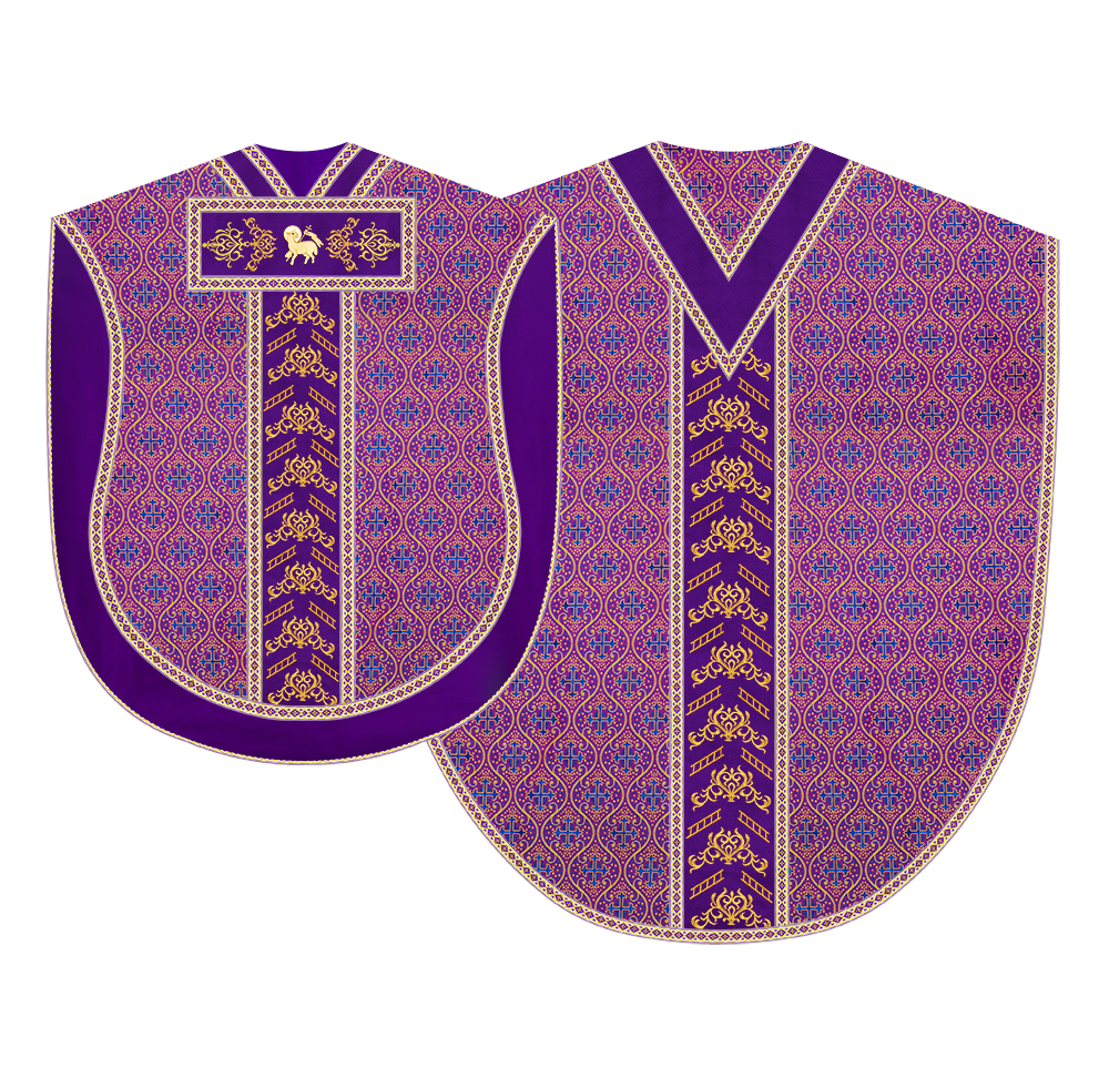 Borromean Chasuble Vestment Adorned With Colour Braids and Trims