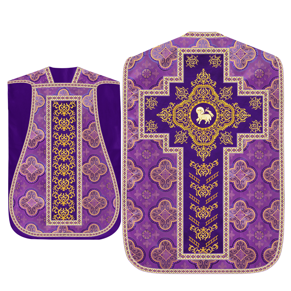 Traditional Fiddleback Vestment With Motifs and Trims