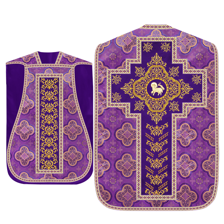 Traditional Fiddleback Vestment With Motifs and Trims