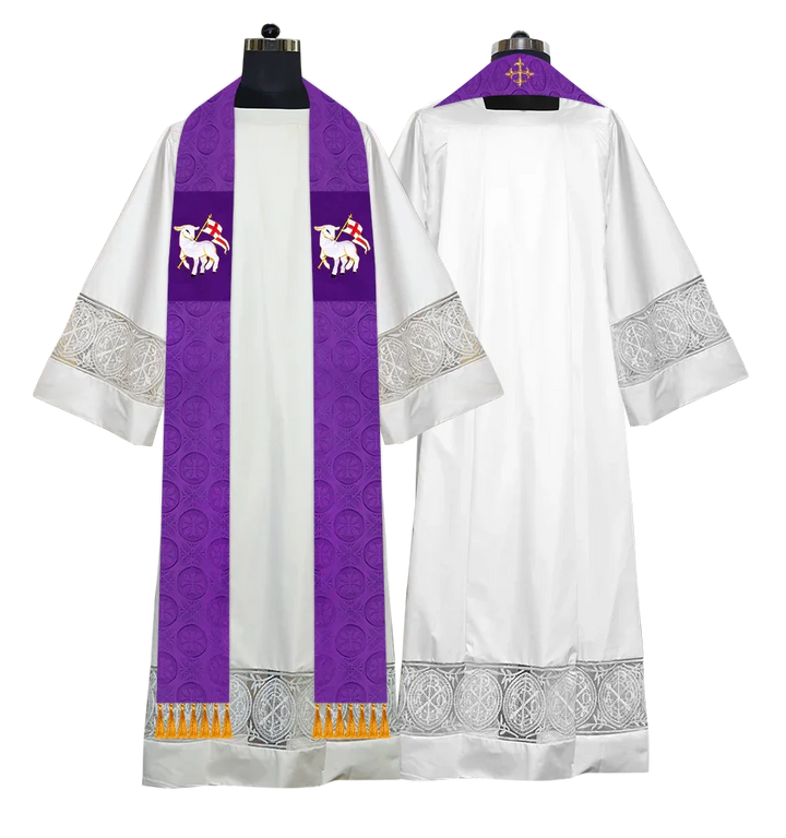 Ordination Stole with Embroidered Spiritual Motif