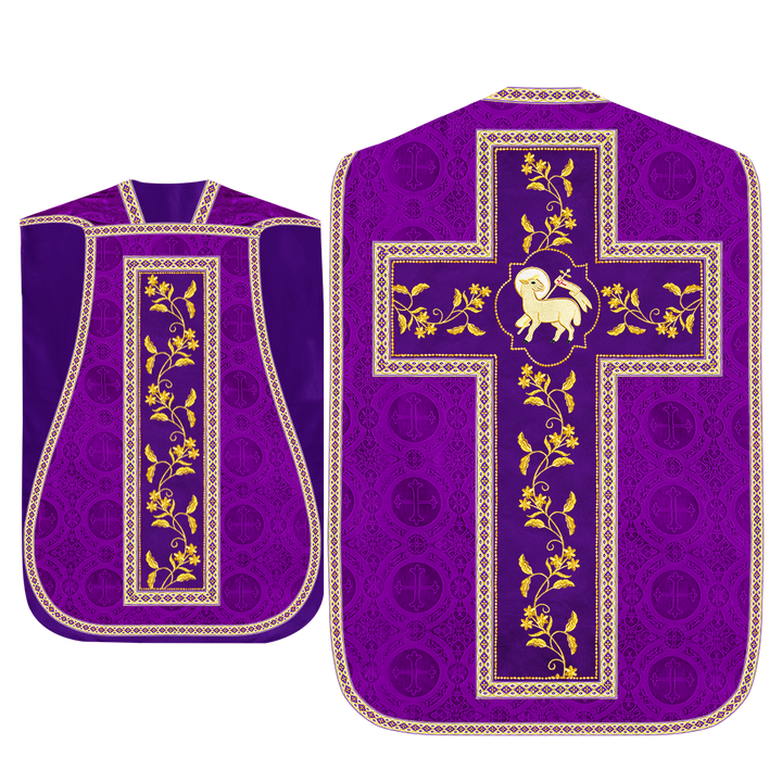 Set of Four Floral Embroidery Roman Chasuble