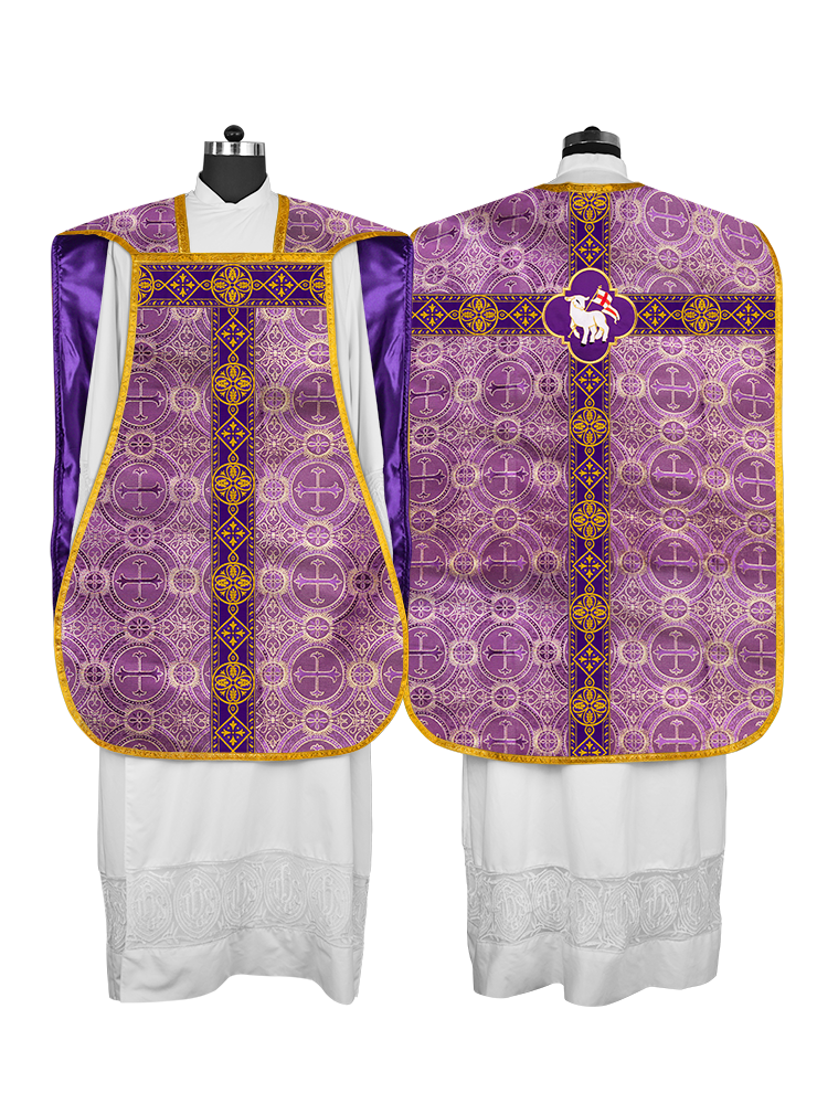 Vestimentas de casulla romana con orfebrería trenzada 