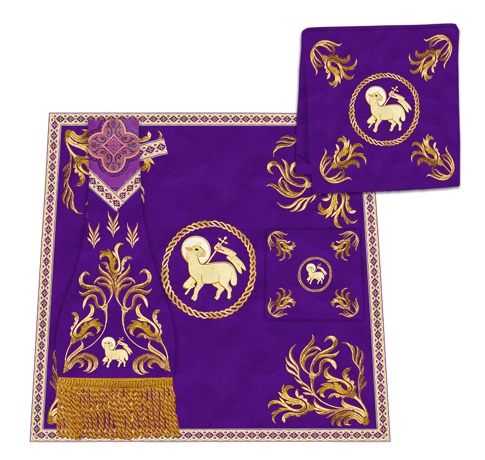 Roman Chasuble Vestment With Woven Braids and Trims