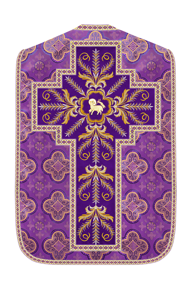 Roman Chasuble Vestment With Detailed Orphrey