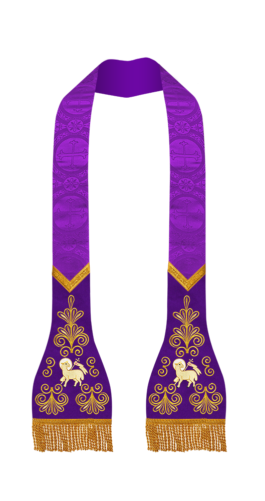 SET OF 4 ROMAN STOLE WITH LITURGICAL MOTIF