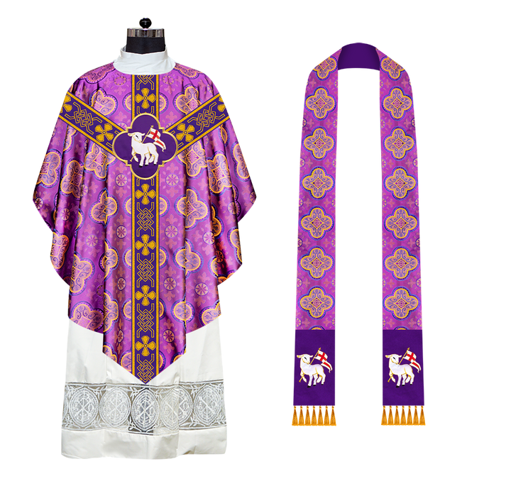 Traditional Pugin chasuble with Designer Orphrey