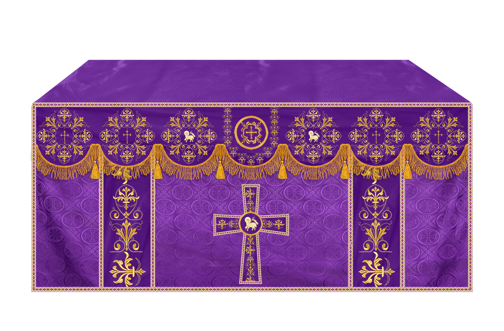 Embroidered Liturgical Church Altar Cloth with Spiritual Motif